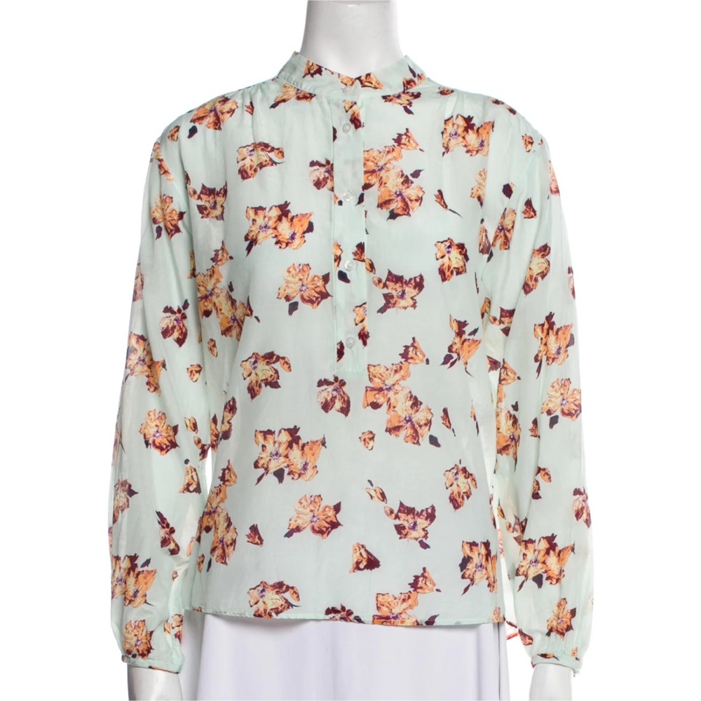 A.L.C. Shira Floral Print Mock Neck Blouse - Picture 2 of 13